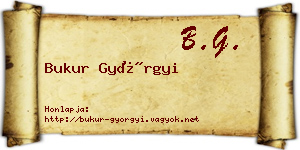 Bukur Györgyi névjegykártya